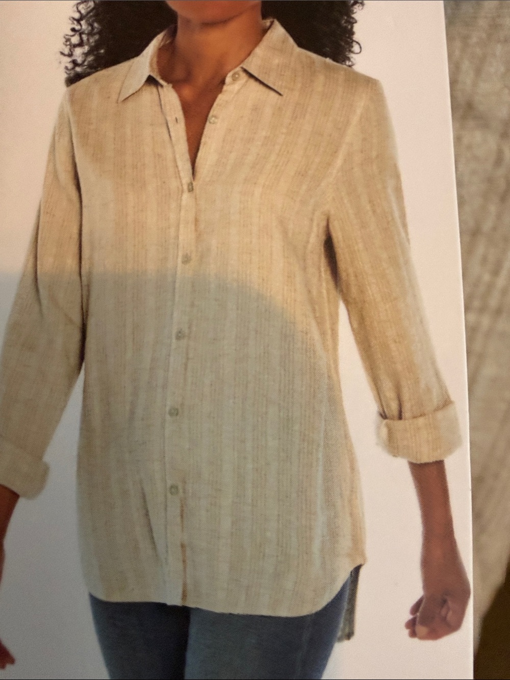 Orvis Lightweight Button-Front Shirt in Cream- NWT.
